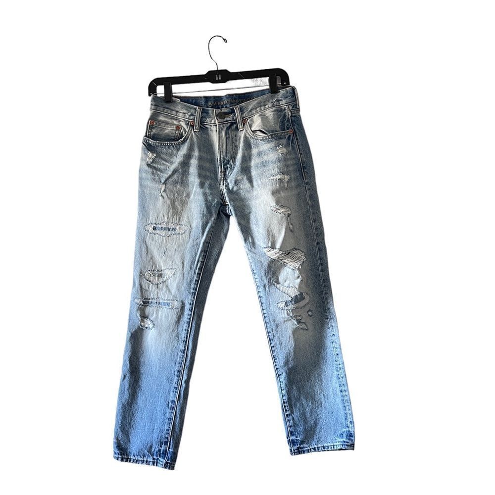 American Eagle Men’s 100% Cotton Distressed Slim Straight Jeans 28